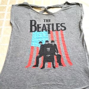 Beatles in U.S. print t-shirt.